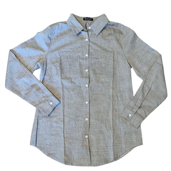 Fuinloth Long Sleeve Dress Shirt Button Down Classic Collar Work Size Medium NWT - Picture 1 of 6